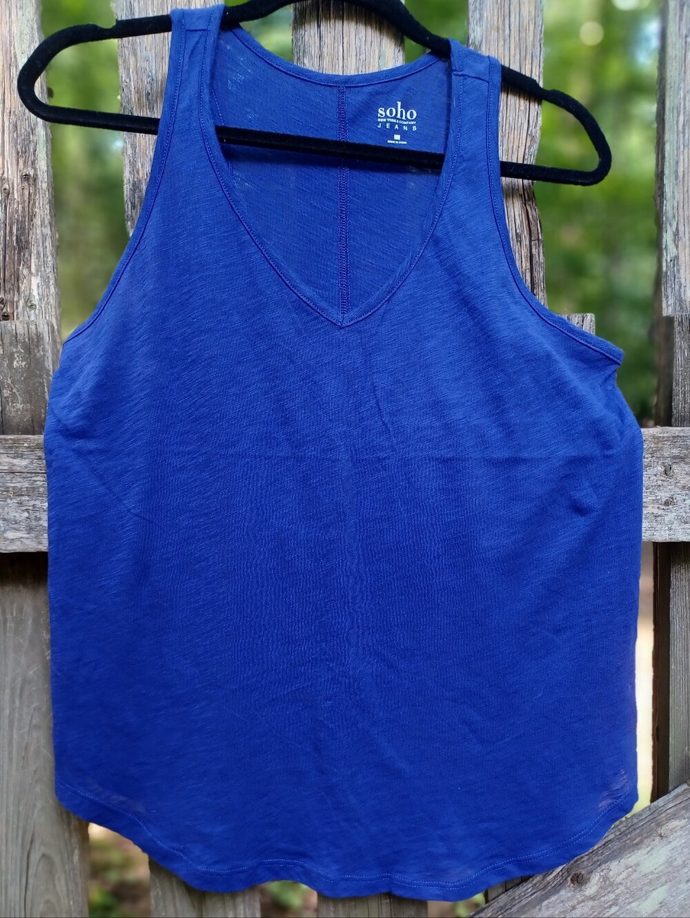 Women's Blue V-Neck Tank Top